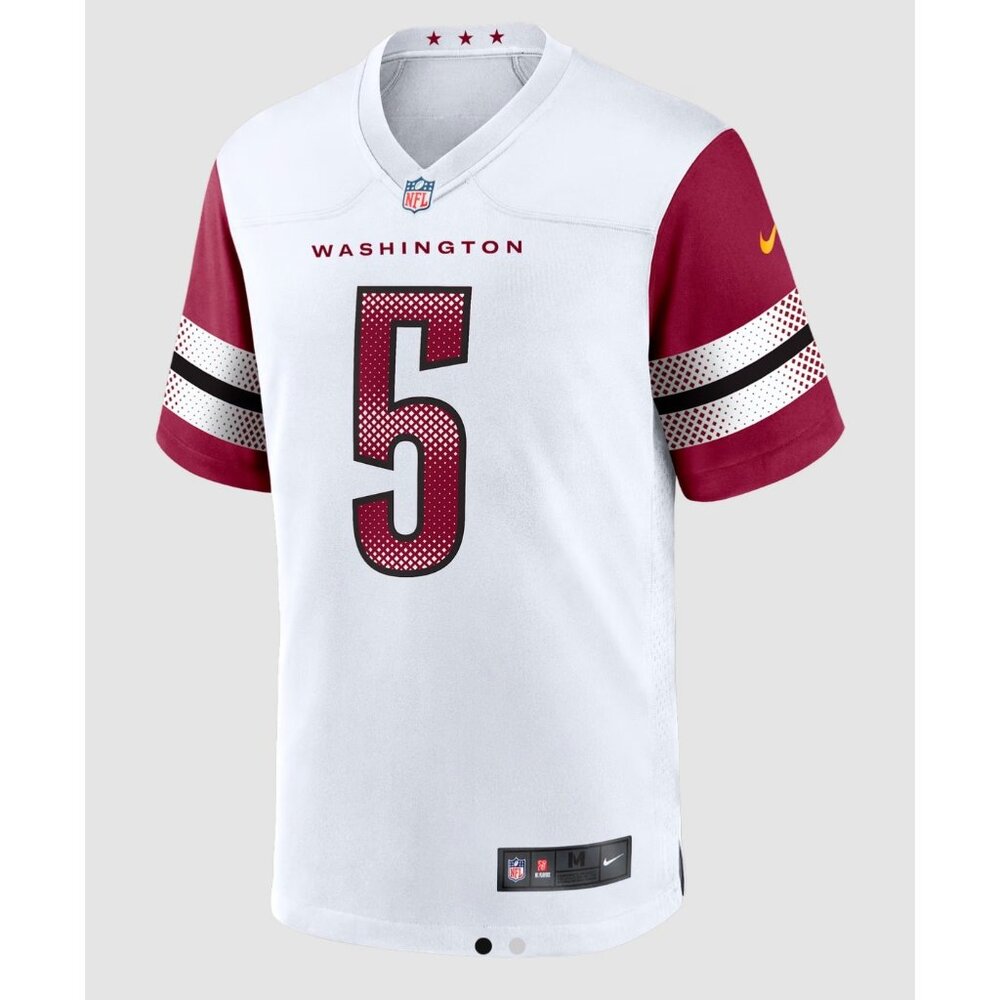 Washington Commanders Jayden Daniels #5 Nike On Field White & Burgundy NFL Jerse